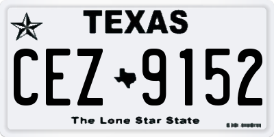 TX license plate CEZ9152