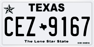 TX license plate CEZ9167