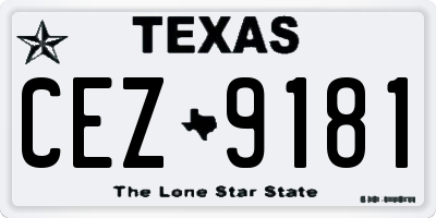TX license plate CEZ9181