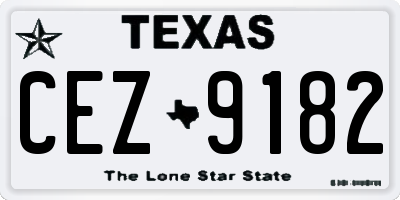 TX license plate CEZ9182