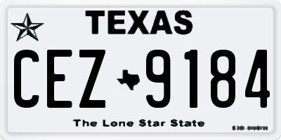 TX license plate CEZ9184
