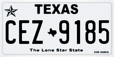 TX license plate CEZ9185