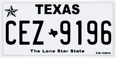TX license plate CEZ9196
