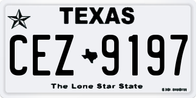 TX license plate CEZ9197