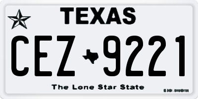 TX license plate CEZ9221