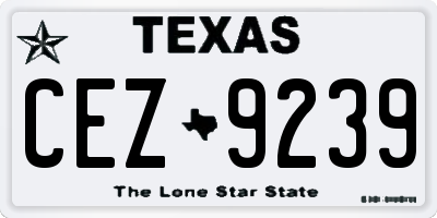 TX license plate CEZ9239