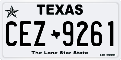 TX license plate CEZ9261