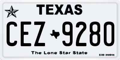 TX license plate CEZ9280
