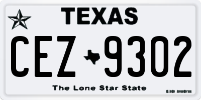 TX license plate CEZ9302