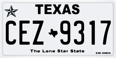 TX license plate CEZ9317