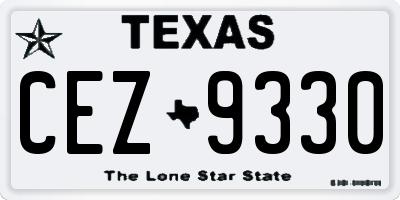 TX license plate CEZ9330