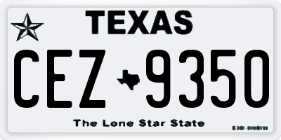 TX license plate CEZ9350