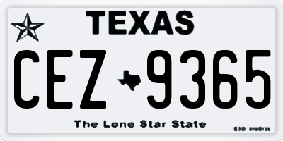 TX license plate CEZ9365