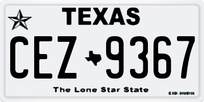 TX license plate CEZ9367
