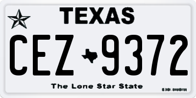 TX license plate CEZ9372