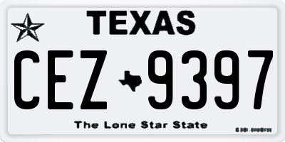 TX license plate CEZ9397