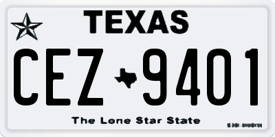 TX license plate CEZ9401