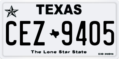 TX license plate CEZ9405