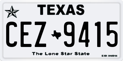TX license plate CEZ9415