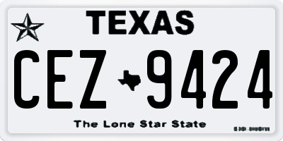 TX license plate CEZ9424