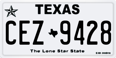 TX license plate CEZ9428