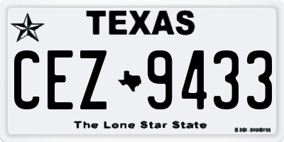 TX license plate CEZ9433