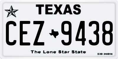 TX license plate CEZ9438