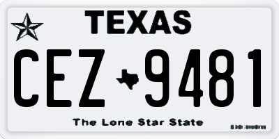 TX license plate CEZ9481