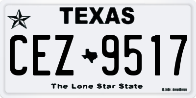 TX license plate CEZ9517