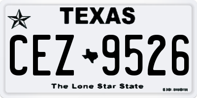 TX license plate CEZ9526