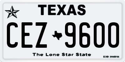 TX license plate CEZ9600