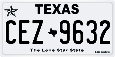 TX license plate CEZ9632