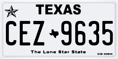 TX license plate CEZ9635