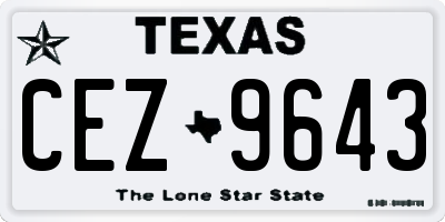 TX license plate CEZ9643