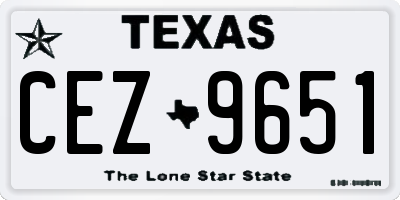 TX license plate CEZ9651