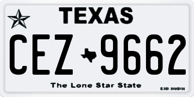 TX license plate CEZ9662