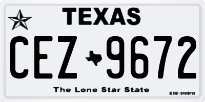 TX license plate CEZ9672