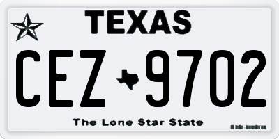 TX license plate CEZ9702