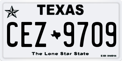 TX license plate CEZ9709