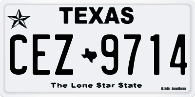 TX license plate CEZ9714