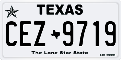 TX license plate CEZ9719