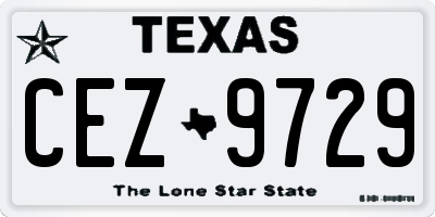 TX license plate CEZ9729