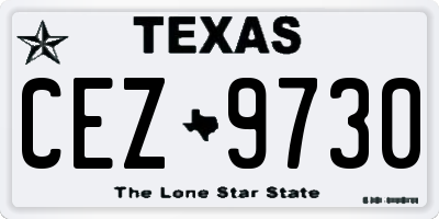 TX license plate CEZ9730