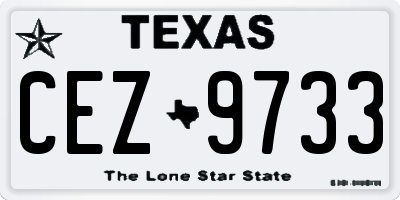 TX license plate CEZ9733