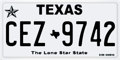 TX license plate CEZ9742