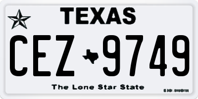 TX license plate CEZ9749