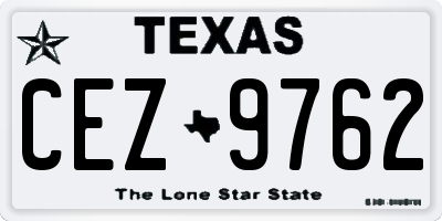 TX license plate CEZ9762