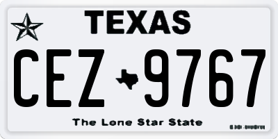 TX license plate CEZ9767