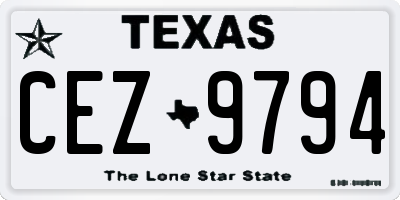 TX license plate CEZ9794