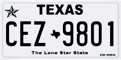 TX license plate CEZ9801